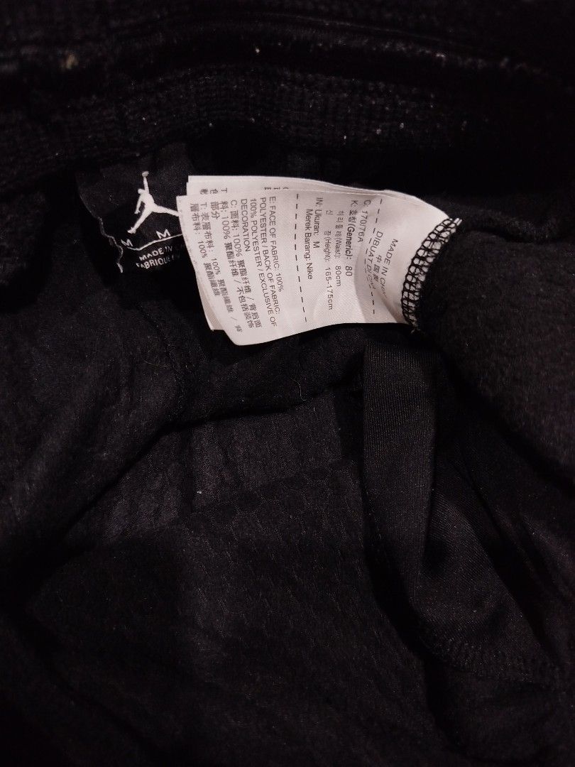 Jordan Black Track Pants Joggers Size M (Category: Joggers) located in Alburquerque. Submitted by dr0p-a-dr1p (Listing ID 1452263172, Image 3). Description: Waist: 28-32 Length: 40 - Black Jordan track pants - Size: Medium (M) - Iconic Jumpman logo on the leg - Zippers at the ankle for adjustable fit - Comfortable drawstring waist - Ideal for casual wear or athletic activities.