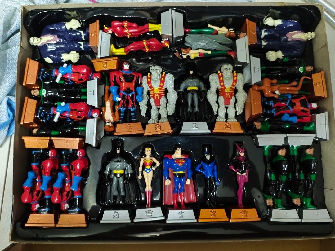 Justice League Unlimited Chess set (Category: Action & Battle Toys) located in Manila. Submitted by svencheng123 (Listing ID 1452196844, Image 1). Description: Justice League Unlimited Chess set Meet up Greenhills.