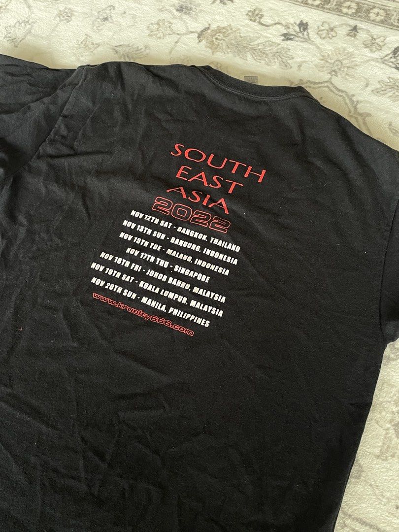 Kruelty 666 South East Asia Tour 2022 T-Shirt (Category: Tshirts & Polo Shirts) located in Johor Bahru. Submitted by haizattt (Listing ID 1452261997, Image 3). Description: Pit - 20.5 Labuh - 30.