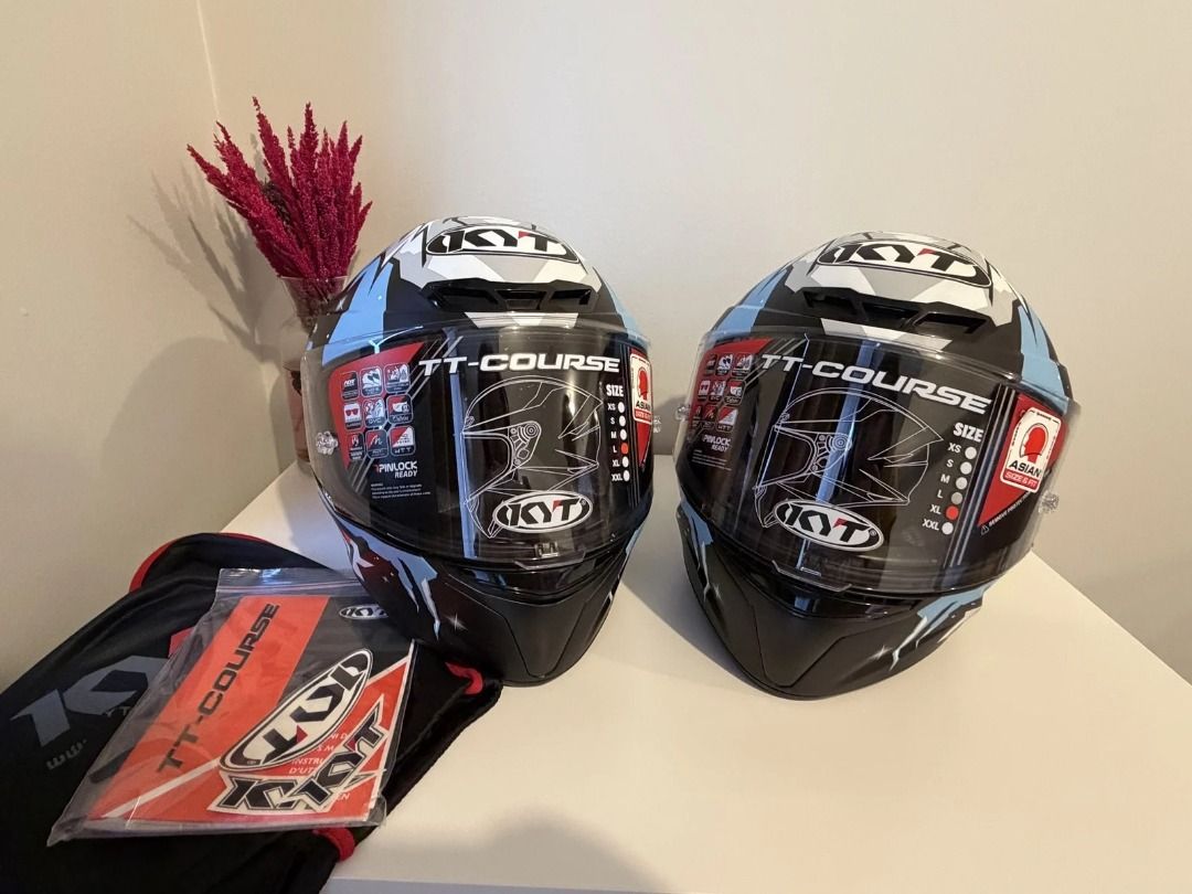 KYT TT COURSE WINTER TEST MATTE (Category: Helmets and other Riding Gears) located in Pasig City. Submitted by aceee7 (Listing ID 1452166584, Image 1). Description: KYT TT Course Winter Test Matte ; Take both for 9,000php. Orig Price: 5,500 each Size: Large and X-Large Inclusions: Original KYT helmet Bag, Stickers and Booklet. Brand New!.