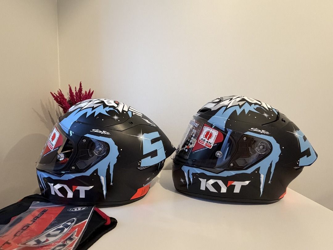 KYT TT COURSE WINTER TEST MATTE (Category: Helmets and other Riding Gears) located in Pasig City. Submitted by aceee7 (Listing ID 1452166584, Image 3). Description: KYT TT Course Winter Test Matte ; Take both for 9,000php. Orig Price: 5,500 each Size: Large and X-Large Inclusions: Original KYT helmet Bag, Stickers and Booklet. Brand New!.