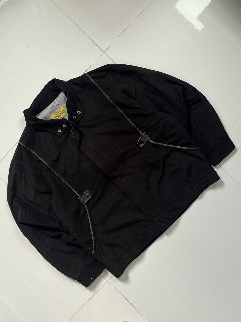 Black Suede Harrington Jacket (Category: Coats, Jackets and Outerwear) located in Bacolod City. Submitted by danielle5_ (Listing ID 1452290254, Image 2). Description: Black Suede Harrington Jacket Medium, 23x26 Flaws: none Mine: 400.
