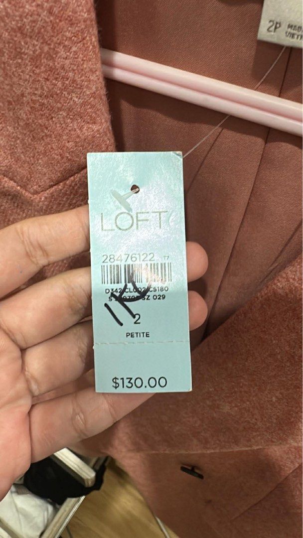 LOFT Petite Blazer - Size 2 - Rose Pink (Category: Coats, Jackets and Outerwear) located in Malolos. Submitted by erickanuggets (Listing ID 1452253619, Image 1). Description: - Brand new LOFT blazer - Lovely rose pink color - Petite size 2 - Original price: $130.00 - Never worn, still has tags attached - Versatile for dressing up or down.