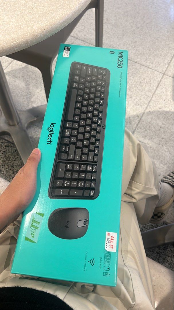 Logitech MK250 Wireless Keyboard and Mouse Combo (Category: Computer Keyboard) located in Kuala Lumpur. Submitted by sarahssssss (Listing ID 1452266009, Image 3). Description: - Logitech MK250 Wireless Keyboard & Mouse Set BRAND NEW w/ 1 year warranty from All IT Hypermarket (bought in KLCC) -selling as I realized it doesn’t have a dongle right after unboxing 🥲🥹 please no low balling i need to buy a new one for work - Includes keyboard, mouse, 
