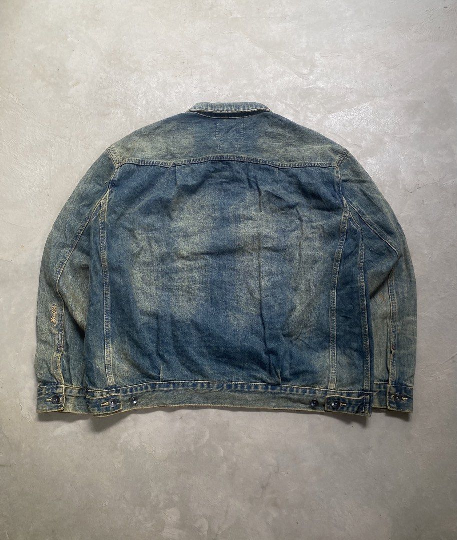 MADNESS - TYPE 2 DENIM JACKET (Category: Coats, Jackets and Outerwear) located in Naga. Submitted by junked_garments (Listing ID 1452273609, Image 2). Description: MADNESS - TYPE 2 DENIM JACKET CONDITION: VERY GOOD COLOR RATE: 9/10 ISSUE: STAINS / NEED WASH WIDTH 23” / LENGTH 26.5” DM ME TO PURCHASE!.
