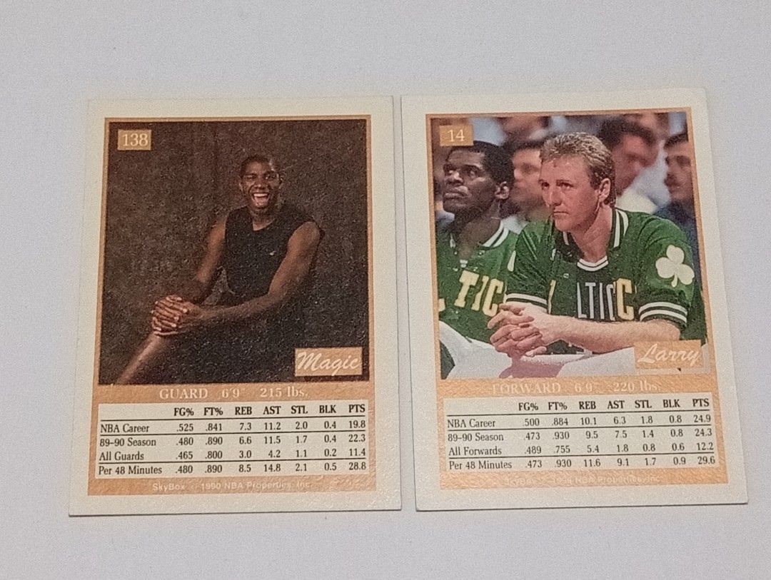 Magic Johnson and Larry Bird 1990 Skybox NBA Cards (Category: Raw Singles) located in Lipa City. Submitted by mark_collections (Listing ID 1452168123, Image 2). Description: Magic Johnson and Larry Bird 1990 Skybox NBA Cards - as is condition, please check photos Mode of Payment: Gcash.