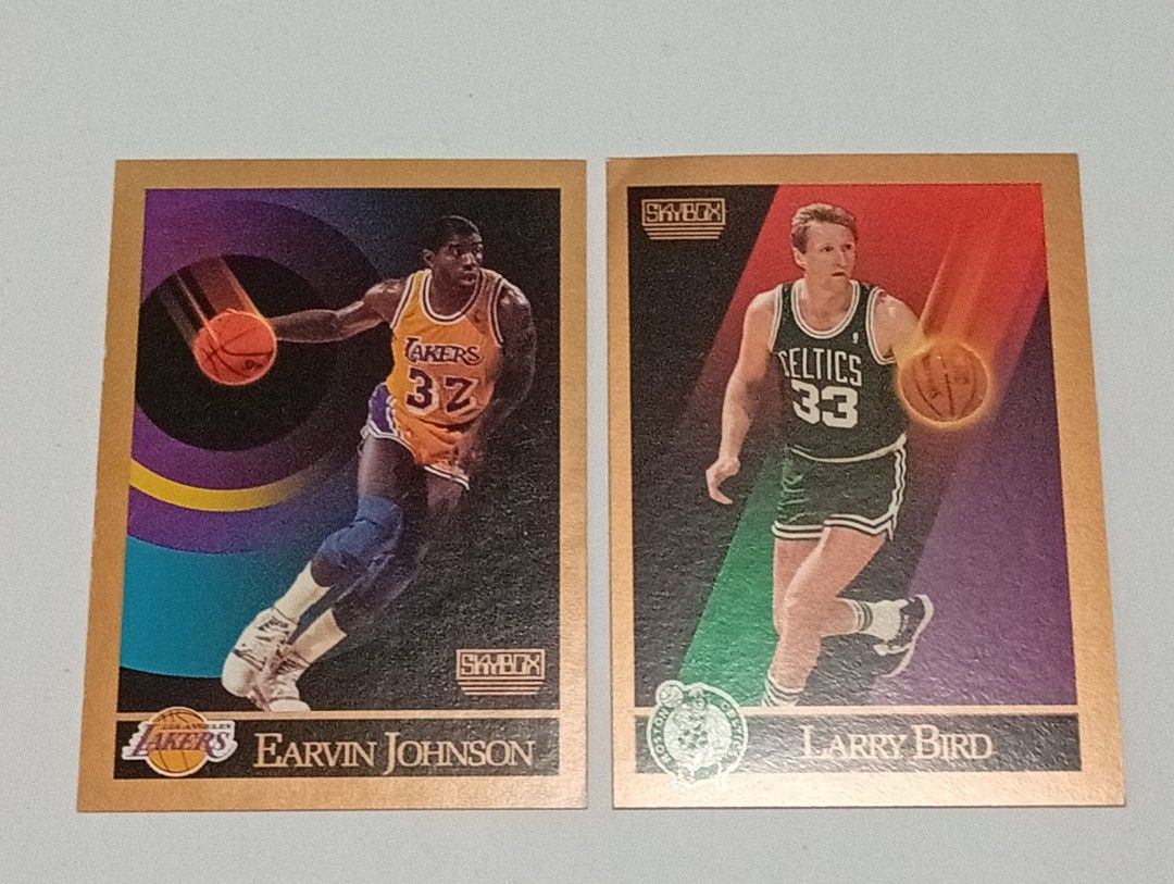 Magic Johnson and Larry Bird 1990 Skybox NBA Cards (Category: Raw Singles) located in Lipa City. Submitted by mark_collections (Listing ID 1452168123, Image 1). Description: Magic Johnson and Larry Bird 1990 Skybox NBA Cards - as is condition, please check photos Mode of Payment: Gcash.