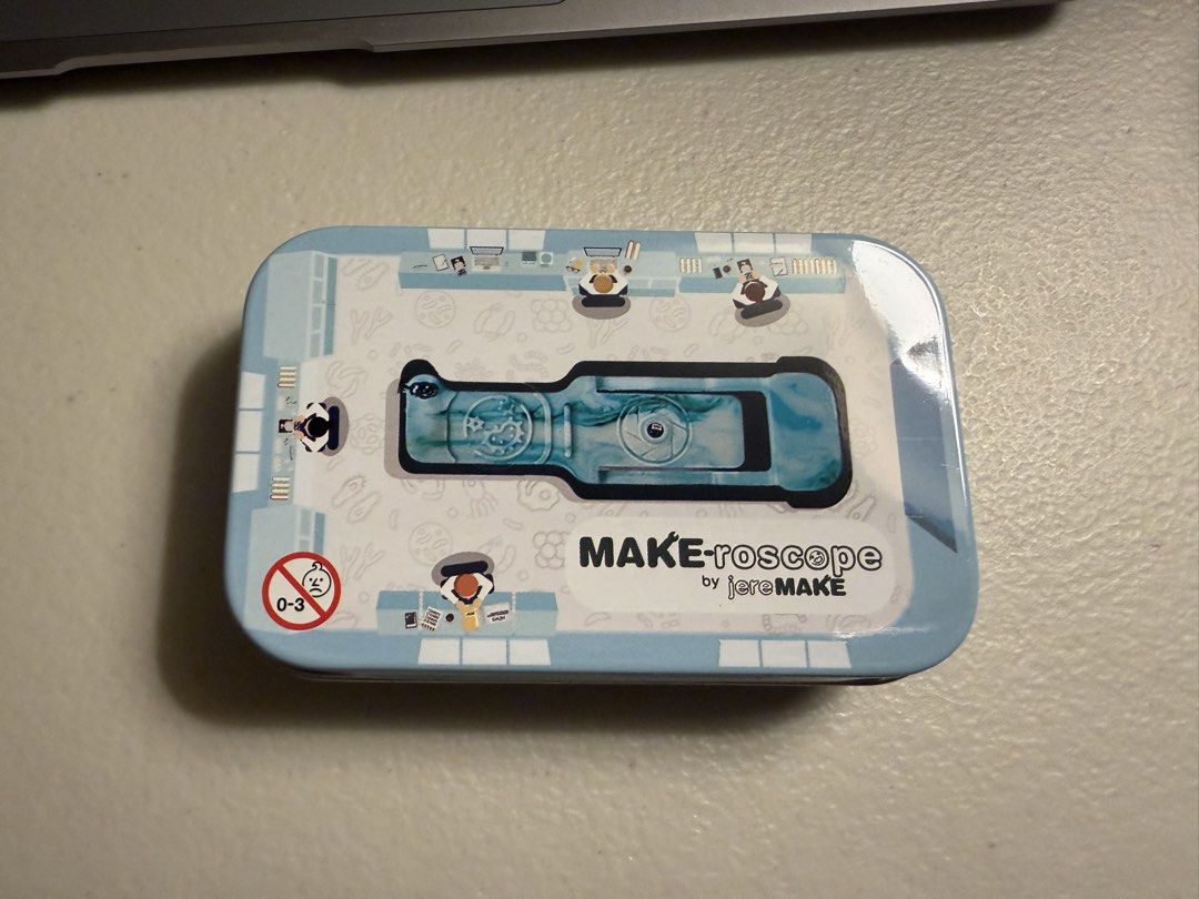 MAKE-roscope by JereMAKE Portable Microscope Kit (Category: Medical Supplies & Tools) located in Orani. Submitted by leizyegg (Listing ID 1452254751, Image 1). Description: retired bio student na na-curious lang hahaha - bought last may (₱550) - tried once lang, never touched since then - pwedeng pwede to if u want portable microscope tapos nasa labas ka and u got curious :)) - bought it for its full price - message for more pics/details .