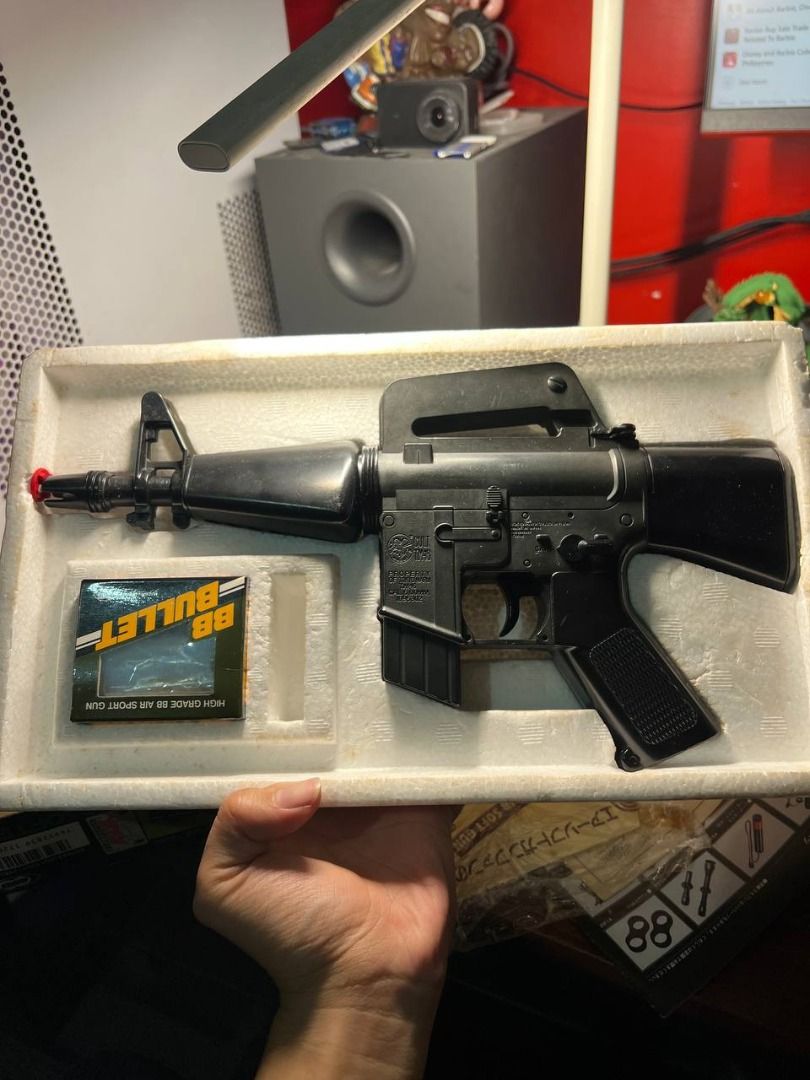 Marui M16 Mini Electric Airsoft BB Sport (Category: Action & Battle Toys) located in Baguio. Submitted by ditoyzb08176 (Listing ID 1452260741, Image 2). Description: - Marui M16 Mini electric gun - Hop-up model - Includes original box - Includes original manual - Comes with BB bullets - Ideal for collectors or display Location: Baguio City Shipping: J&T/FLASH/LBC .