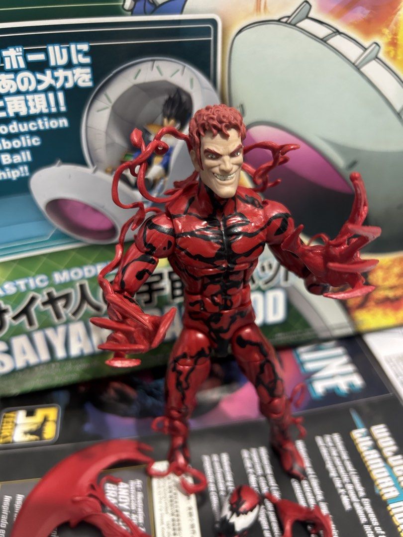 Authentic, Tight joints , Marvel Legends Carnage Action Figure with Accessories (Category: Figurines & Statues) located in Muntinlupa City. Submitted by capitalrg (Listing ID 1452192251, Image 2). Description: - Marvel Legends Carnage action figure - AUTHENTIC/Tight joints - Includes alternate head, weapon accessories, and extra hands - Excellent articulation for dynamic posing - Perfect addition for any Marvel collector.