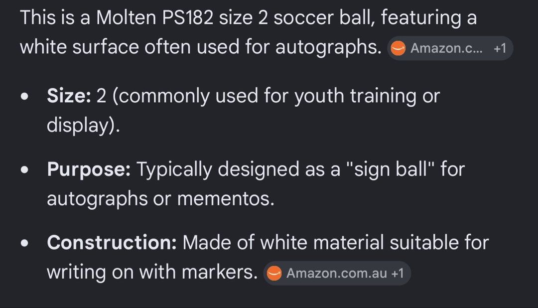 molten soccer ball (Category: Racket and Ball Sports) located in Sablan. Submitted by gongonshelley12 (Listing ID 1452276169, Image 3). Description: 250 ONLY MOLTEN SIZE 2 SOCCER BALL EXCELLENT.