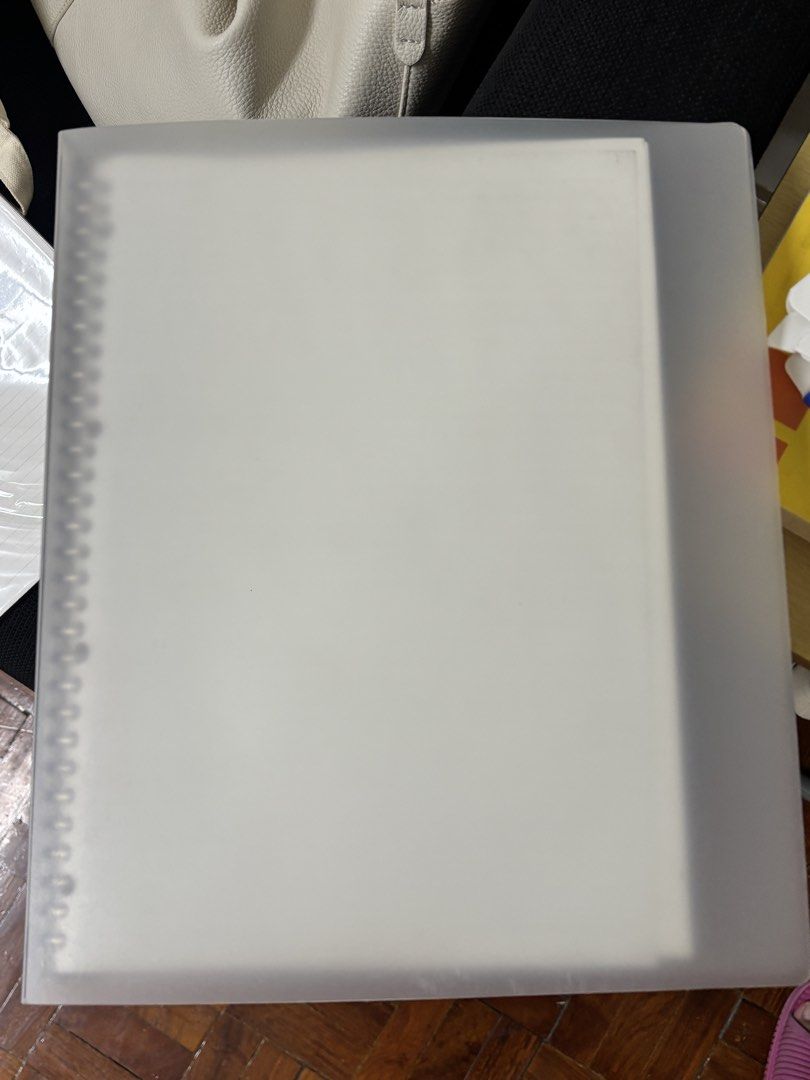 MUJI Binder (Extra Lined Loose Leaf Paper Included!) (Category: Stationery & School Supplies) located in San Juan City. Submitted by moon.riverandme (Listing ID 1452282066, Image 1). Description: - MUJI binder with a frosted cover - Includes lined loose leaf paper (still sealed in plastic) - Binder rings show some rust - Ideal for organizing notes and projects - Perfect for back to school! .