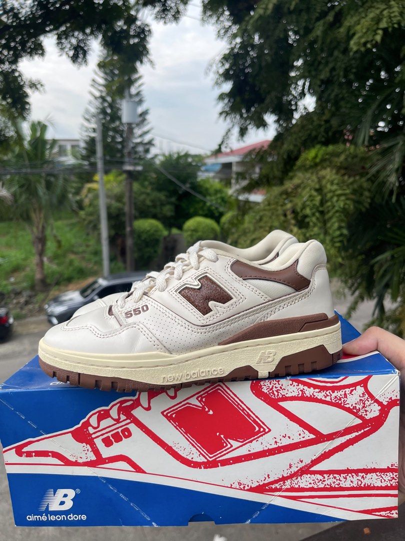 New Balance 550 Aimé Leon Dore (Category: Sneakers) located in Quezon City. Submitted by itemsbyj (Listing ID 1452109444, Image 2). Description: New Balance 550 ALD Brown Size 5 men's/6.5 women's Used Complete with box and extra laces (unused) Quezon City Area.