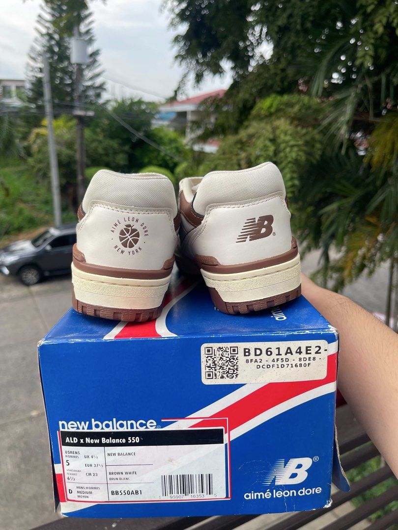 New Balance 550 Aimé Leon Dore (Category: Sneakers) located in Quezon City. Submitted by itemsbyj (Listing ID 1452109444, Image 3). Description: New Balance 550 ALD Brown Size 5 men's/6.5 women's Used Complete with box and extra laces (unused) Quezon City Area.