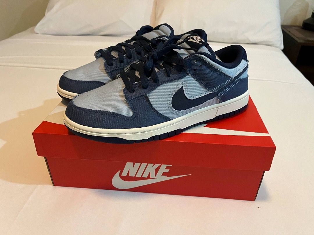 Nike Dunk Low Blue Denim size 10.5 (Category: Sneakers) located in Caloocan City. Submitted by rgtheking (Listing ID 1452134128, Image 2). Description: - Authentic Nike Dunk Lows - Striking Blue and Grey Denim colorway - Comes with original box - Ideal for casual wear and adding flair to your outfits Size 10.5 M, bought at Nike MOA last May 2025 RFS: more of a Vans shoes fan.