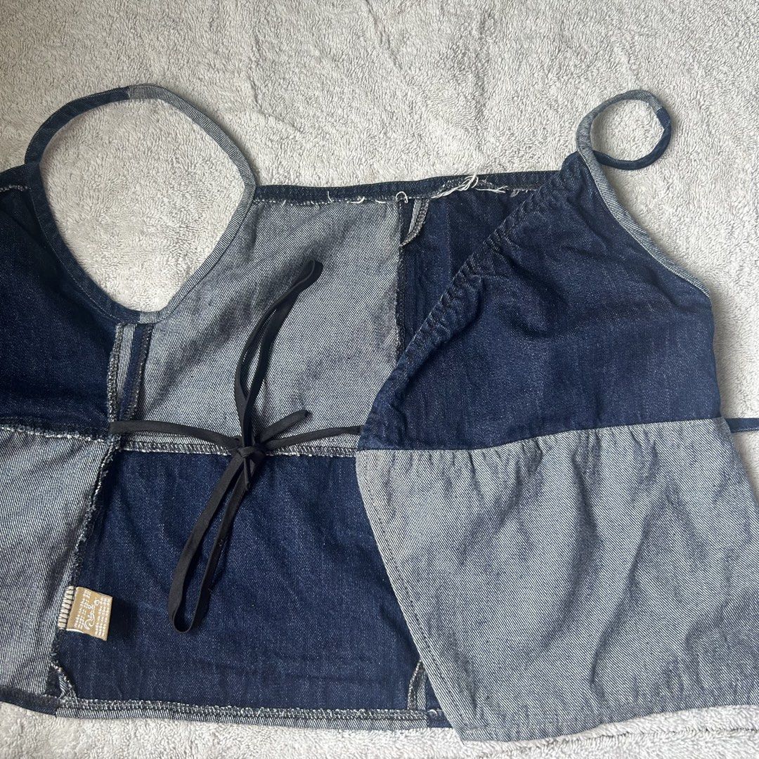 Nin and Yang Denim Tapis Reversible Halter Top (Category: Sleeveless) located in San Juan City. Submitted by e_declutters2019 (Listing ID 1452137873, Image 3). Description: Bought for 995 + shipping Size XS-S great condition.