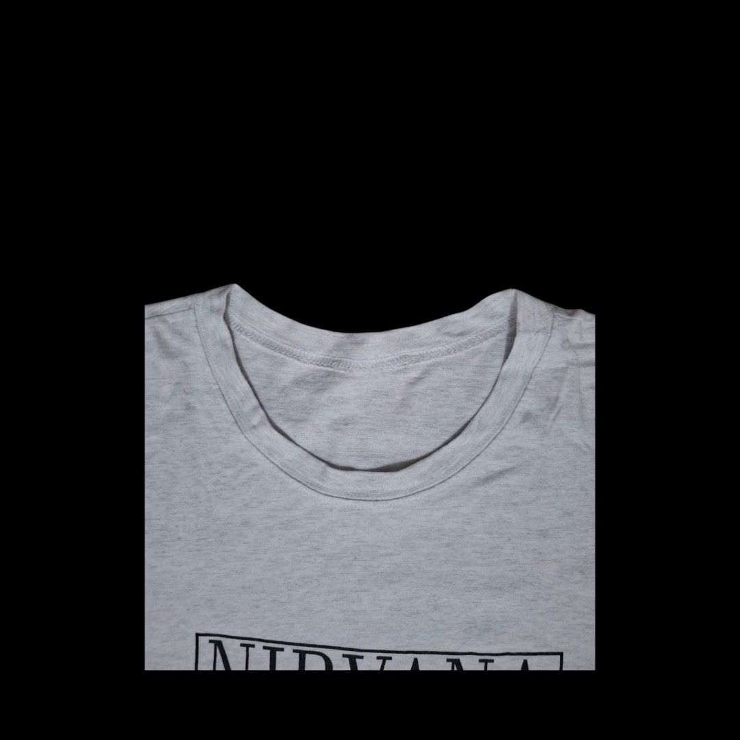 Nirvana x Drew Barrymore (Category: Tshirts & Polo Shirts ) located in Manila. Submitted by buying_only_lows (Listing ID 1452271303, Image 3). Description: - Heather grey color - 24 x 29 boxy, has side seam - Boot - No issue This item is thrifted Manage your expectation Thank you .