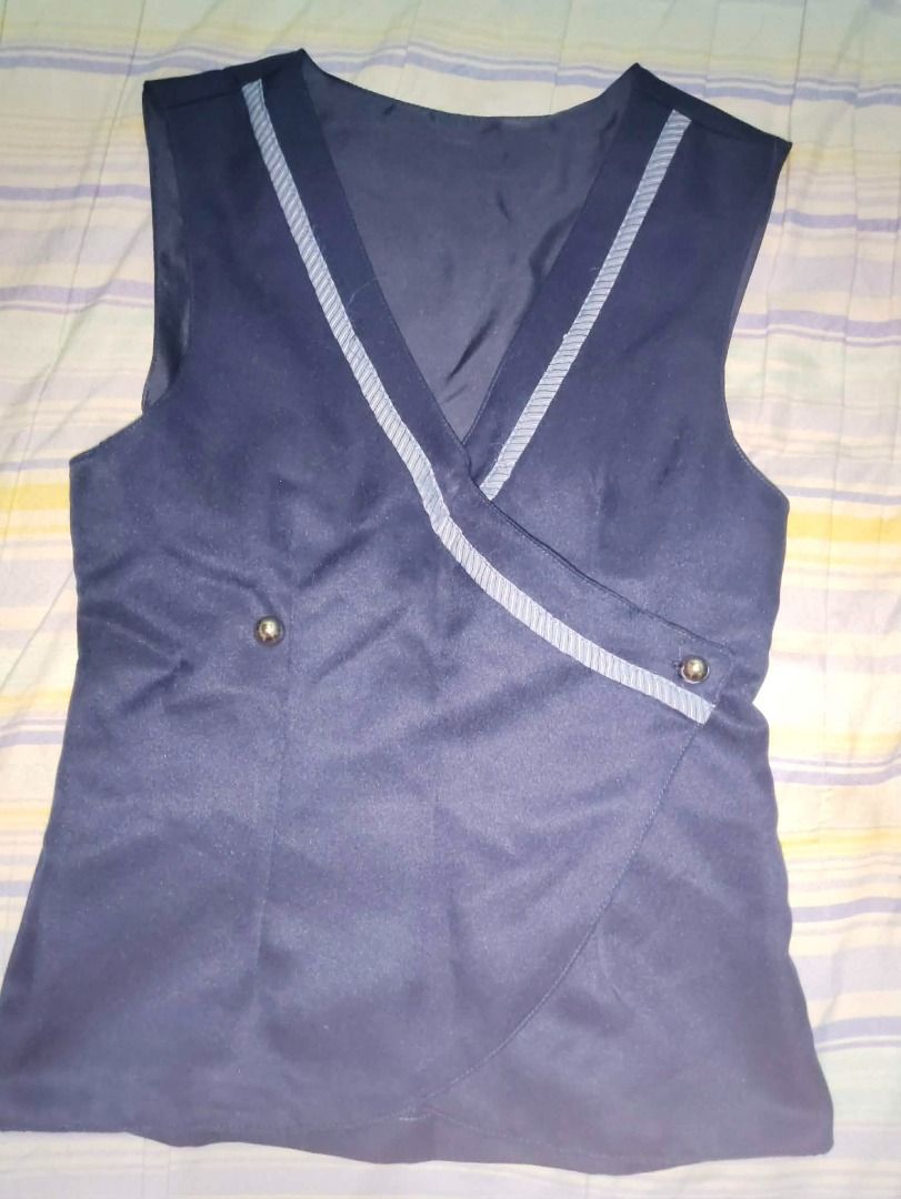 OLFU Female Internation Tourism Uniform (Category: Sets or Coordinates) located in Manila. Submitted by kaialberich (Listing ID 1452264230, Image 2). Description: FOR SALE: OLFU Pre-loved XS Female Internation Tourism Management Uniforms - Travel and Tour Operations ✨ 1 set (white sleeves, vest, scarf, skirt) ✨ Two complete sets available SIZES • blouse: XS • bust: 30-32 inches • skirt: XS • waistline: 22-24 inches • length: 17 inches CONDITION -