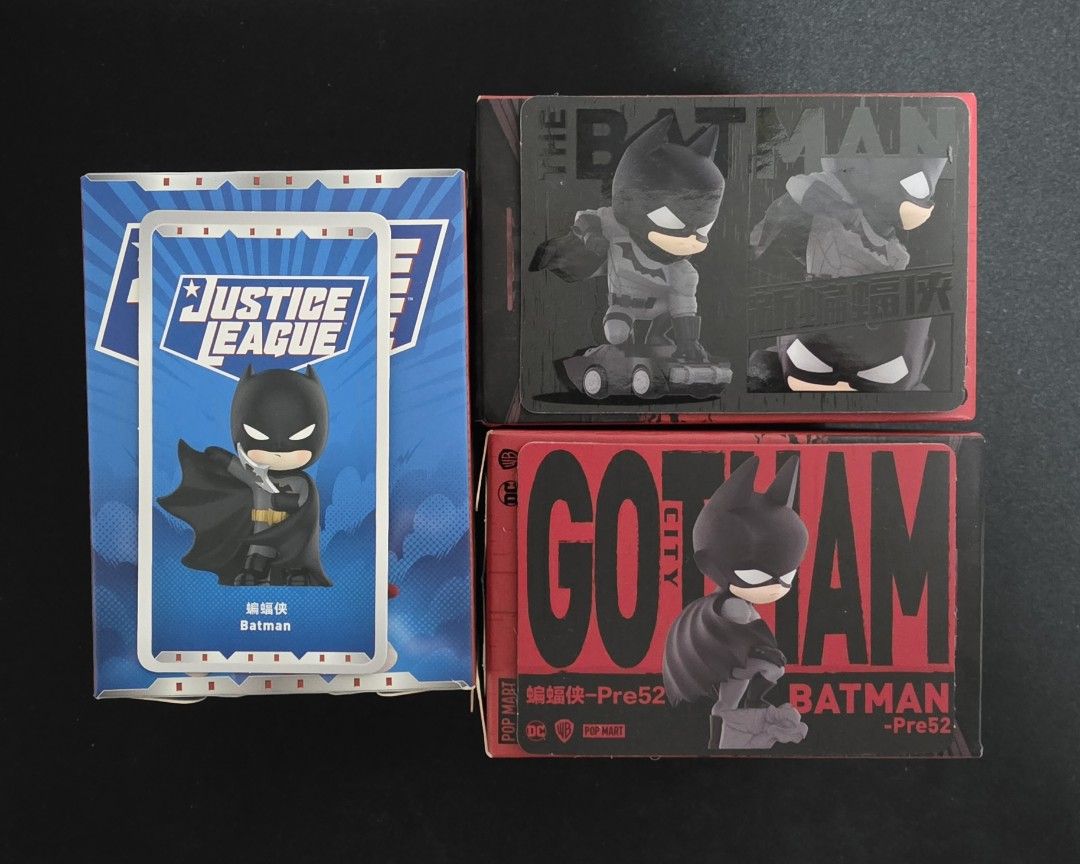 Popmart batman (Category: Designer & Blind Box Toys) located in Manila. Submitted by suje. (Listing ID 1452241058, Image 1). Description: for sale batman set 2k JL missing batarang secret pre52 qc gcash thank you.