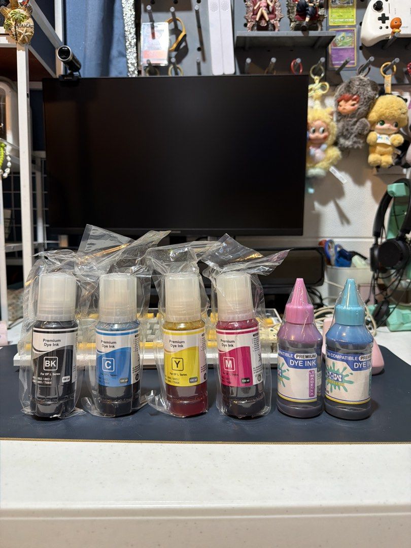 Premium dye ink for epson L series (Category: Printers, Scanners & Copiers) located in Malabon City. Submitted by antolen (Listing ID 1452248015, Image 1). Description: Unopened from Most Wanted for Epson L series. RFS: kinonvert ko printer ko.