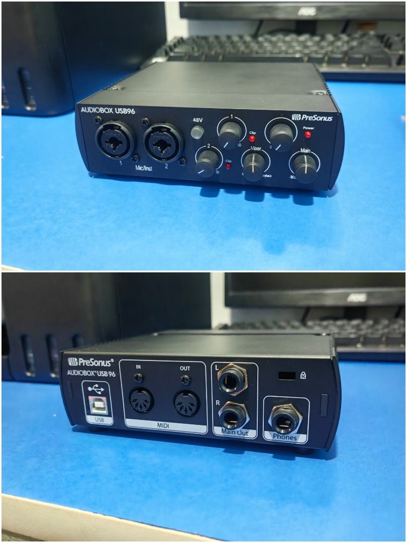 PreSonus AudioBox USB 96 Interface & Samson C01 Condenser Mic (Category: Other Audio Equipment) located in Antipolo. Submitted by donsky0109 (Listing ID 1452153023, Image 1). Description: PreSonus AudioBox USB 96 Audio Interface + Samson C01 Condenser Microphone Used for only one song arrangement. Still in excellent condition. Price: ₱7,000 (Sold as a set) Inclusions: PreSonus AudioBox USB 96 Audio Interface Samson C01 Condenser Microphone Carryi