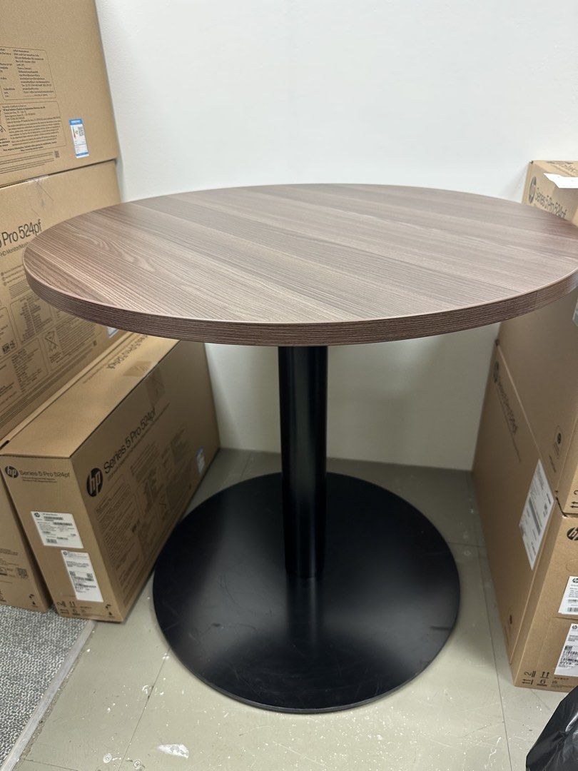 Round table (Category: Tables & Sets) located in Singapore. Submitted by trolley_dolley (Listing ID 1452148796, Image 1). Description: Heavy and steady Round table, 76cm diameter, Height 70cm Great for side table in mini office Condition 7.5/10 Best price $90.