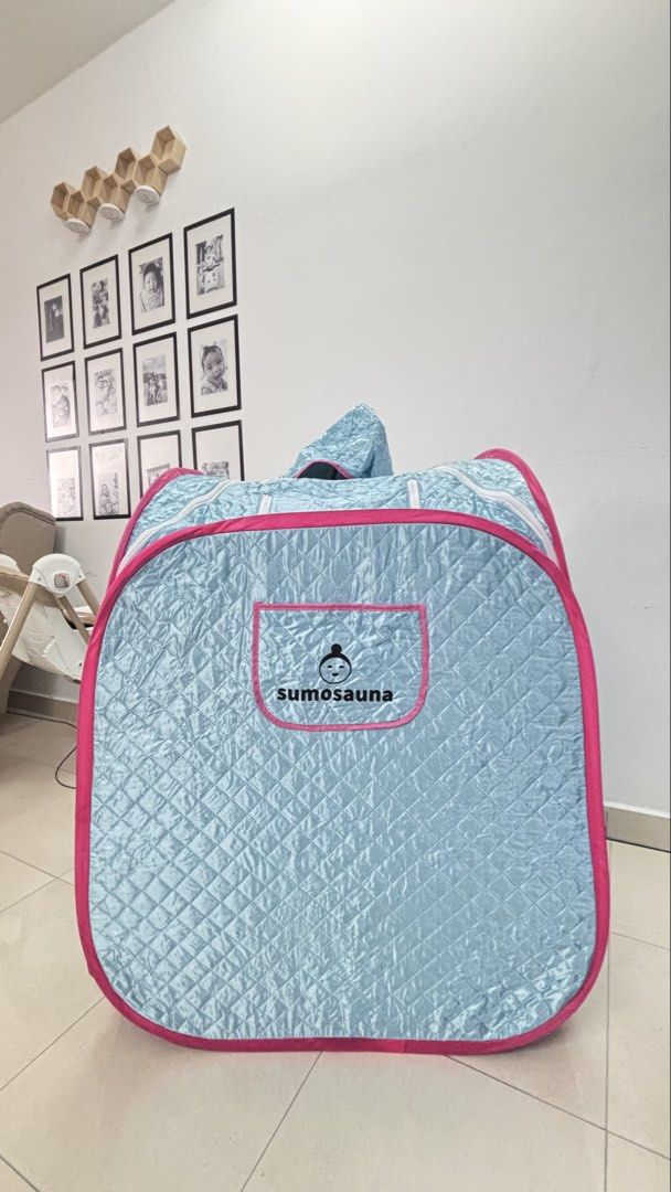 Sauna + folding chair (brand sumosauna) (Category: Body Care) located in Shah Alam. Submitted by mandafzl (Listing ID 1452139572, Image 1). Description: 💙 Sumosauna Pro II Baby Blue + Folding Chair (Complete Set) 💙 Excellent condition ✨ Set termasuk: ✔️ Sumosauna Tent (Baby Blue) ✔️ Steam Machine ✔️ Remote Control ✔️ Folding Chair ✔️ Original Box ✅ Semua berfungsi dengan baik. ✅ Bersih & sedia digunakan. ✅ Sesuai untuk home sauna & postpartum c