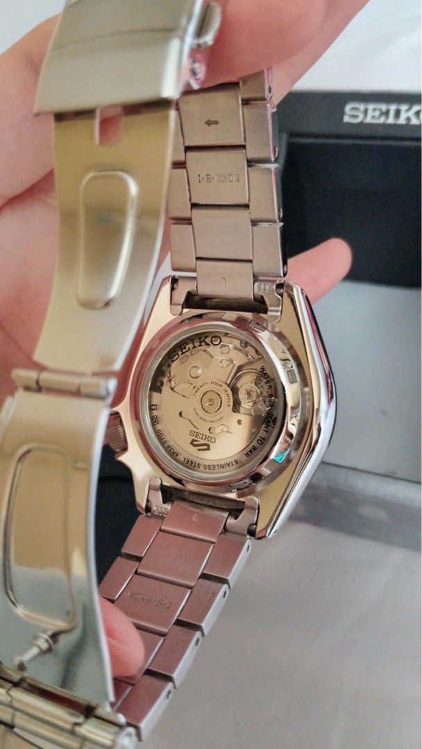 Seiko 5 Automatic Stainless Steel Watch (Category: Men's Watches) located in Manila. Submitted by joe.an (Listing ID 1452282016, Image 2). Description: - Authentic Seiko 5 Automatic Watch - Stainless Steel Bracelet and Case - Water Resistant: 10 Bar - Exhibition Case Back to View Movement - Includes Original Seiko Box - Bought from Tokyo Store (18,000) - Minimal scratches - Working very fine Message me for more info 💌 .