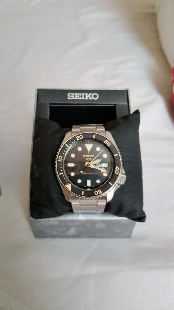 Seiko 5 Automatic Stainless Steel Watch (Category: Men's Watches) located in Manila. Submitted by joe.an (Listing ID 1452282016, Image 1). Description: - Authentic Seiko 5 Automatic Watch - Stainless Steel Bracelet and Case - Water Resistant: 10 Bar - Exhibition Case Back to View Movement - Includes Original Seiko Box - Bought from Tokyo Store (18,000) - Minimal scratches - Working very fine Message me for more info 💌 .