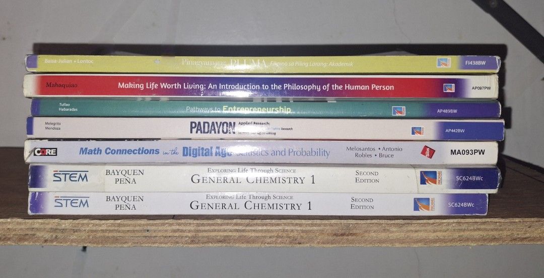 Senior High School Books (SHS) (Category: Textbooks) located in Pasig City. Submitted by declutter_with_cha (Listing ID 1452301299, Image 1). Description: 📚 Senior High School Books for Sale (SHS Books) For Grade 11 to Grade 12 students! ✨ Condition: lightly used ✨ Subjects: Core + strand-specific books ✨ For review, assignments, and daily study 📦 Available for delivery.