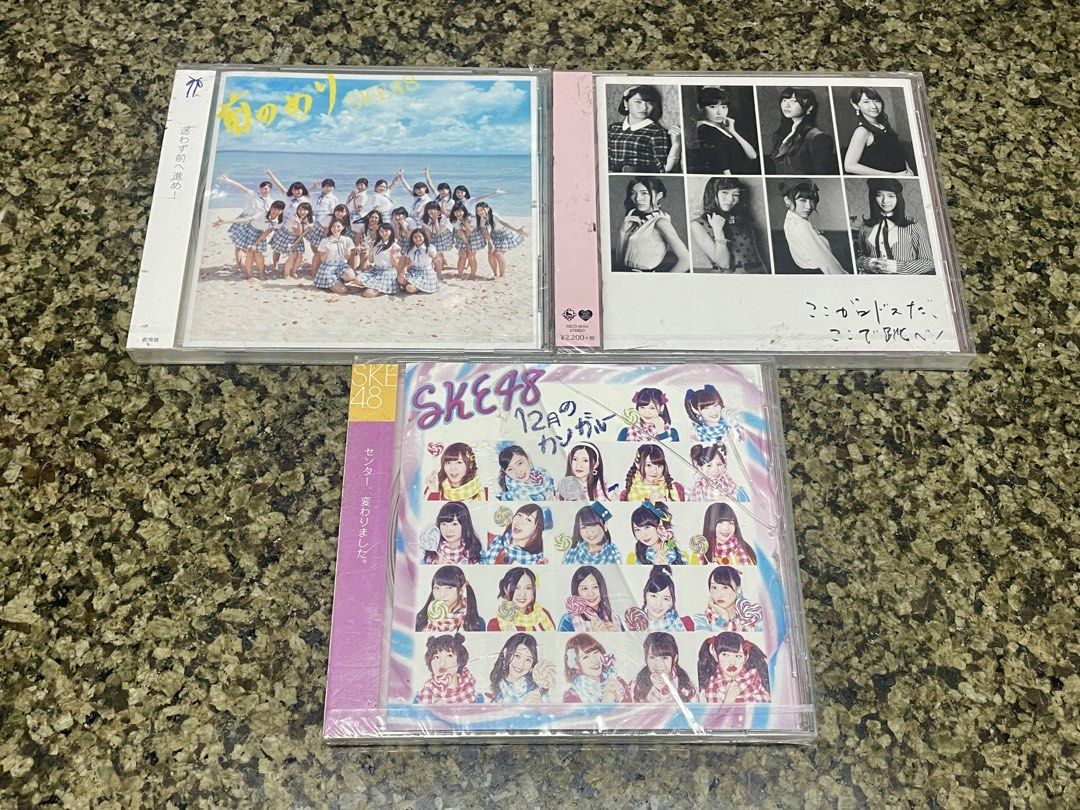 [SET] AKB48 and SKE48 Albums (Category: CDs & DVDs) located in Manila. Submitted by casssee (Listing ID 1452144093, Image 1). Description: [SET]AKB48 and SKE48 Albums Php 215 (Nego) List: 1. SKE48 “12gatsu no Kangaroo” (December’s Kangaroo) 16th single CD. [THEATRE EDITION 2014] 2. SKE48 “Maenomeri” 3. AKB48’s 4th studio album, Koko ga Rhodes da, Koko de Tobe! (Here is Rhodes, jump here!) [THEATRE EDITION 2015] ⭐️All albums are sealed and brand n