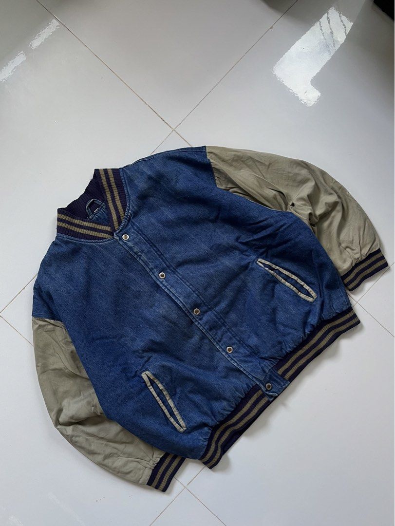 Sierra Pacific Denim Varsity Jacket (Category: Coats, Jackets and Outerwear) located in Bacolod City. Submitted by danielle5_ (Listing ID 1452291369, Image 2). Description: Vintage Sierra Pacific Varsity Jacket ⭐️ XL-XXL, 27x26 Flaws: none (in very good condition! ganda ng dating 😮‍💨) Mine: 1,500.