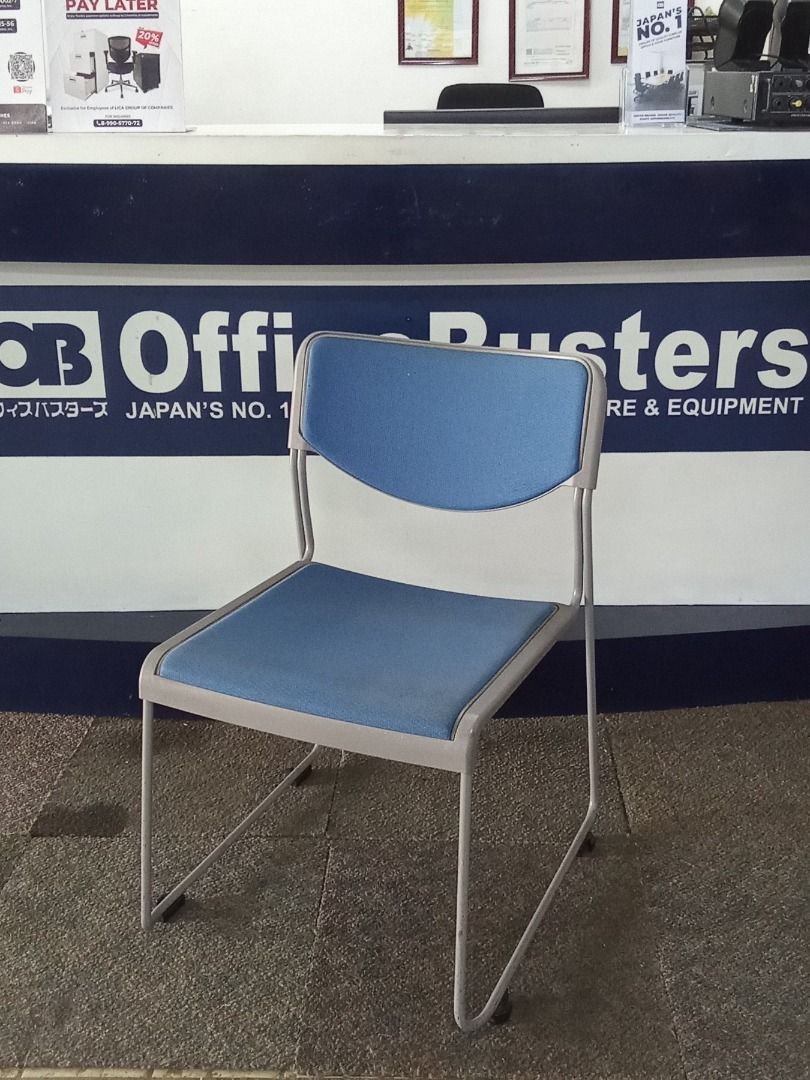 STACKABLE CHAIR (Category: Chairs) located in Valenzuela. Submitted by jesspesongco (Listing ID 1452149014, Image 1). Description: STACKABLE CHAIR BRAND: ITOKI PRICE : 2,200 - Stackable design for easy storage - Comfortable blue fabric seat and back - Ideal for office or event use - Sturdy and reliable build Location: OFFICEBUSTER Balintawak Look for Hesus / 09616904709.