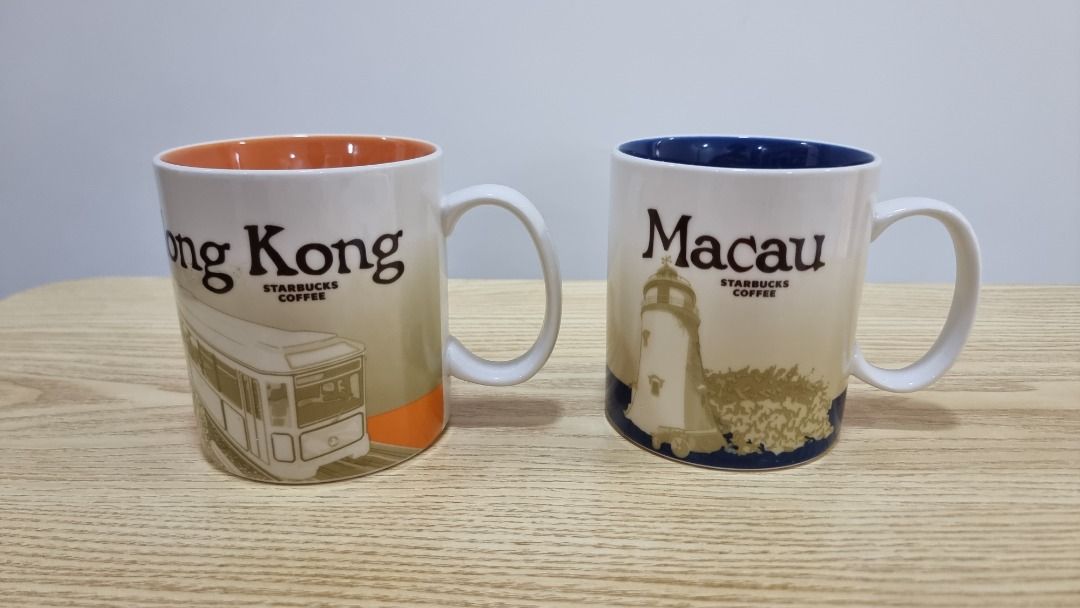Starbucks Hong Kong & Macau Mugs (Category: Coffee & Tea Tableware) located in Paranaque City. Submitted by olxph_668280920 (Listing ID 1452315711, Image 1). Description: -Unique Starbucks mugs - Hong Kong mug features a classic tram design - Macau mug showcases a distinctive lighthouse - Ideal for collectors or coffee enthusiasts - Add these special city-themed mugs to your collection! price per piece.