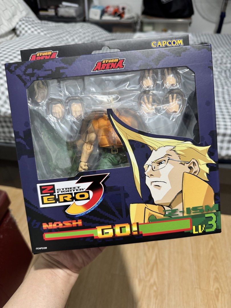 Storm Arena Nash Action Figure (Category: Figurines & Statues) located in Mandaluyong City. Submitted by mikes_collectibles (Listing ID 1452204262, Image 1). Description: Storm Arena Nash from Street Fighter Zero 3. MISB. Complete with box and accessories. Note: with box damage.