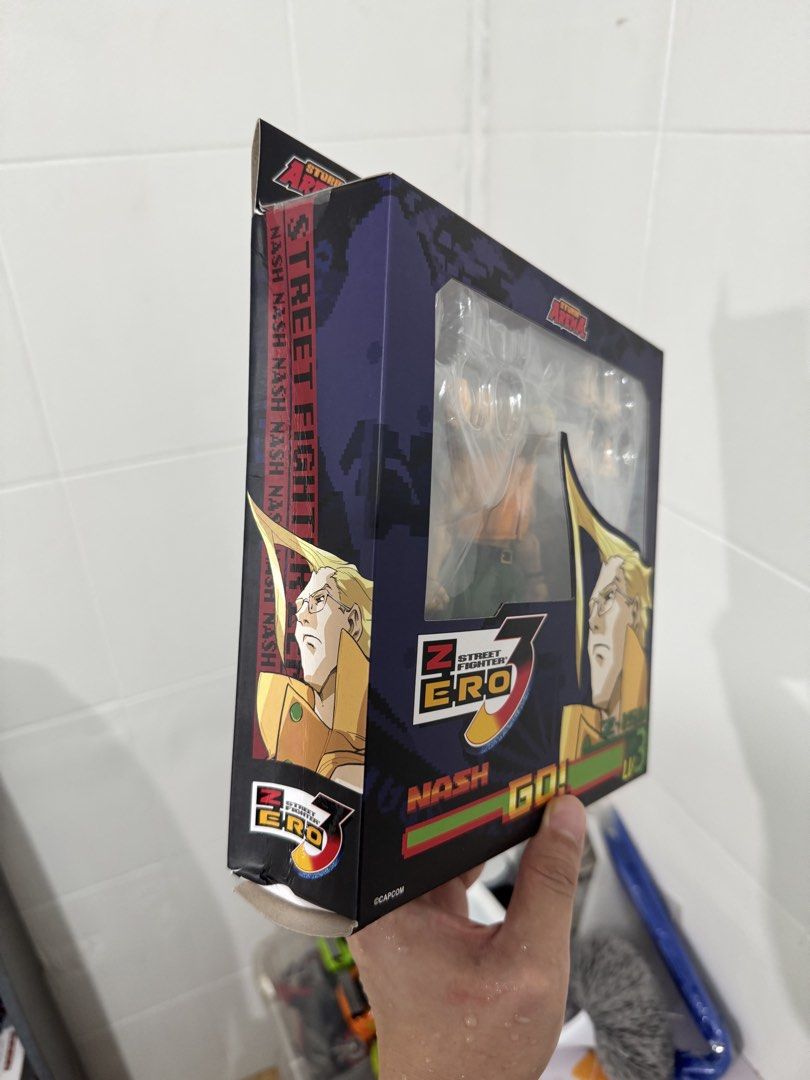 Storm Arena Nash Action Figure (Category: Figurines & Statues) located in Mandaluyong City. Submitted by mikes_collectibles (Listing ID 1452204262, Image 2). Description: Storm Arena Nash from Street Fighter Zero 3. MISB. Complete with box and accessories. Note: with box damage.
