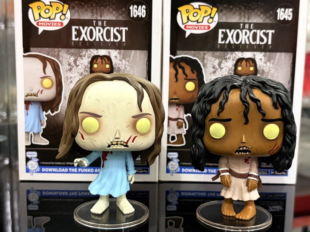 The exorcist set (Category: Designer & Blind Box Toys) located in Makati City. Submitted by tomypom (Listing ID 1452153369, Image 3). Description: Authentic Funko pop Horror figs The exorcist Complete set Angela and katherine 1999 pesos only! Brand new.