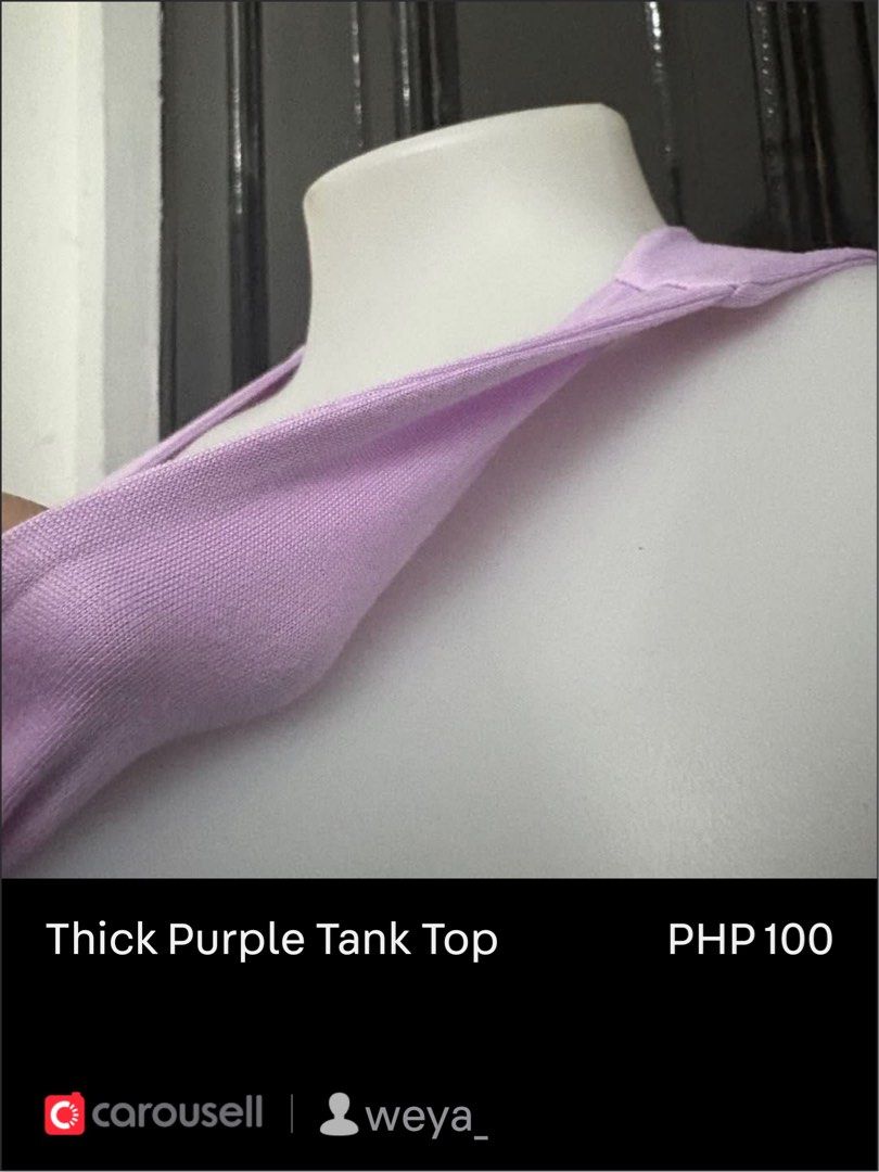 Thick Purple Tank Top (Category: Sleeveless) located in Manila. Submitted by weya_ (Listing ID 1452226246, Image 3). Description: .