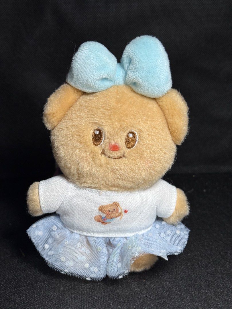 TOP TOY Butterbear Versatile Wardrobe (Category: Plushies & Soft Toys) located in Quezon. Submitted by onlysunsun (Listing ID 1452308290, Image 1). Description: - Adorable brown bear plush toy - Dressed in a white t-shirt with bear graphic - Features a light blue polka dot skirt - Adorned with a light blue bow on its head - Ideal for collectors or as a thoughtful gift.