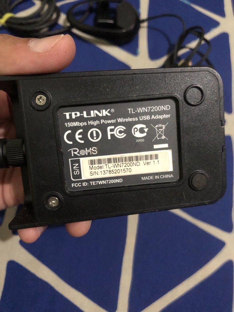TPlink 150mbps high power wifi receiver (Category: Networking) located in Quezon City. Submitted by markgolveo (Listing ID 1452201390, Image 3). Description: TPlink 150mbps high power wifi receiver Tested working properly Personal item unit With an extra gigabyte wide range antennae .