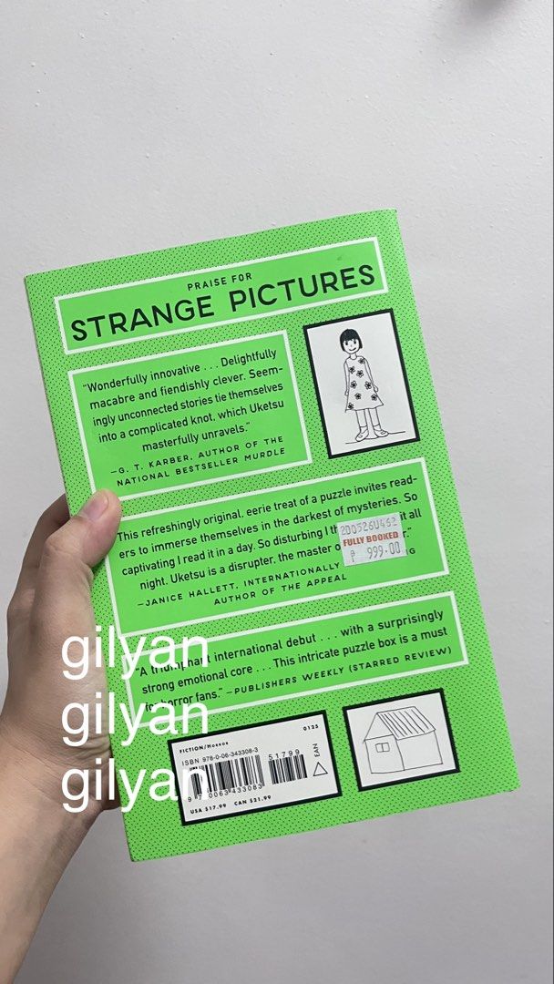 UKETSU BOOKS FOR SALE (Category: Storybooks) located in Pasig City. Submitted by gilyanmarie (Listing ID 1452270499, Image 2). Description: STRANGE BUILDINGS - 750.00 STRANGE PICTURES - 750.00 GOOD AS NEW ONCE LANG NABASA RFS: Bibili ng bago 🥹.