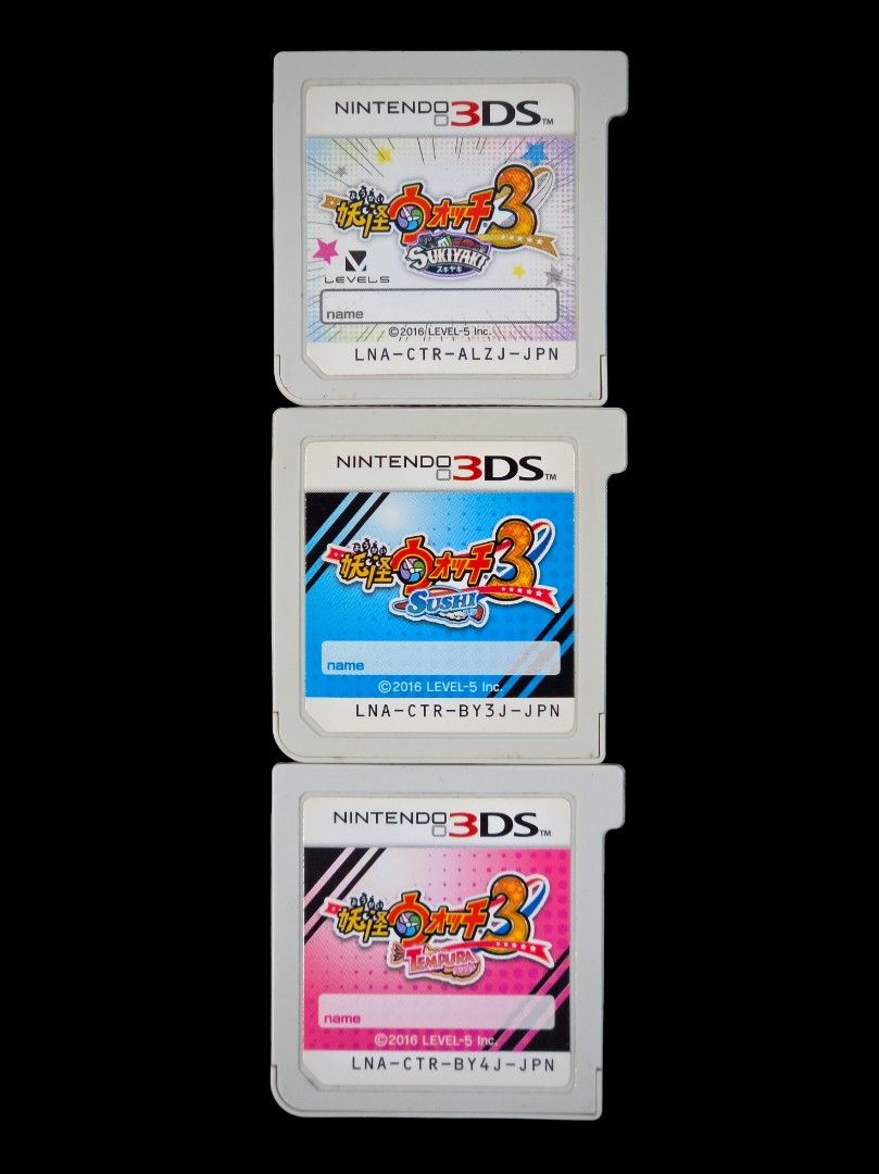 Yo-Kai Watch 3 Bundle for Nintendo 3DS (Category: Nintendo) located in Angeles City. Submitted by press_start (Listing ID 1452221852, Image 1). Description: FOR SALE Yo-Kai Watch 3 Sukiyaki, Sushi, and Tempura Selling as bundle for ₱299 Loose carts. Japan region. Japanese language. Check region compatibility with your console before buying. Tested working. Location: Angeles City, Pampanga No meet-ups Shipping via LBC or J&T only. I ship Mondays t