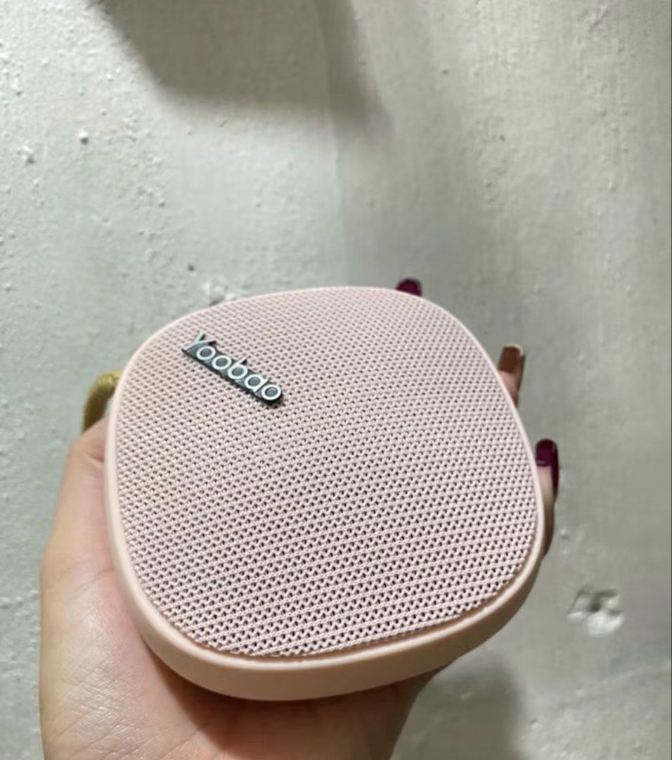 Yoobao Portable Bluetooth Speaker Pink (Category: Soundbars, Speakers & Amplifiers) located in Baliuag. Submitted by thrift_stow (Listing ID 1452256225, Image 3). Description: - Yoobao Portable Bluetooth Speaker - Pink Color - Includes Lanyard for Easy Carrying - Simple Controls: Power, Volume Up/Down, Play/Pause - Bluetooth Version 4.2 - 1000mAh Battery Capacity - Input: DC 5V 500mA - Ideal for Music On-the-Go.