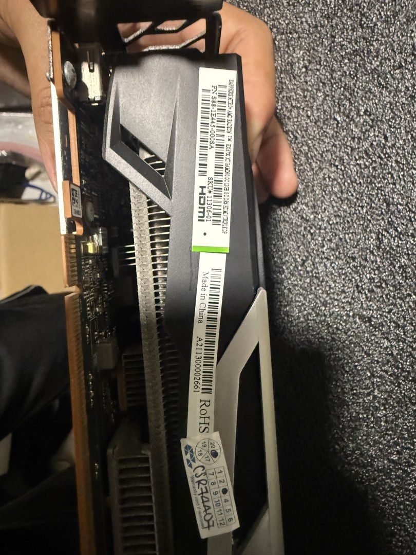6700xt (Category: Computer Parts) located in Singapore. Submitted by lollipopeep (Listing ID 1452392721, Image 3). Description: GPU: Boost Clock: Up to 2622 MHz GPU: Game Clock: Up to 2548 MHz Memory: 12GB/192 bit DDR6. 16 Gbps Effective Stream Processors: 2560 RDNA™ 2 Architecture Ray Accelerator: 40 prob less than 5months of usage due to bz can nego Take note: This is an RMA/replacement GPU issued by the supplier. It has a different serial numb