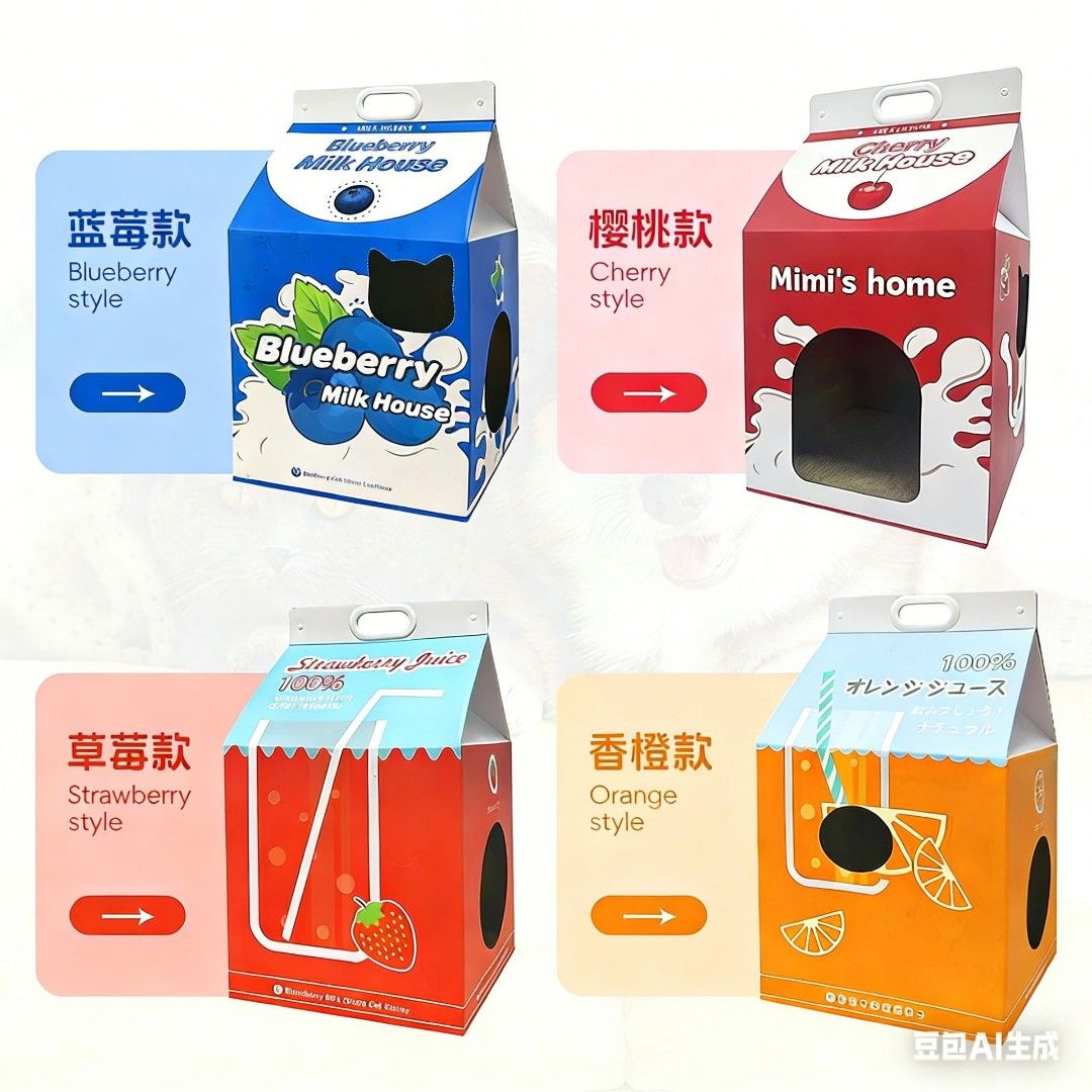 貓寵物牛奶紙盒小屋 （分類：寵物健康與美容）位於 Hong Kong。 由 bandd2019 提交（商品編號 1452418096，圖片 3）。簡介： 。
