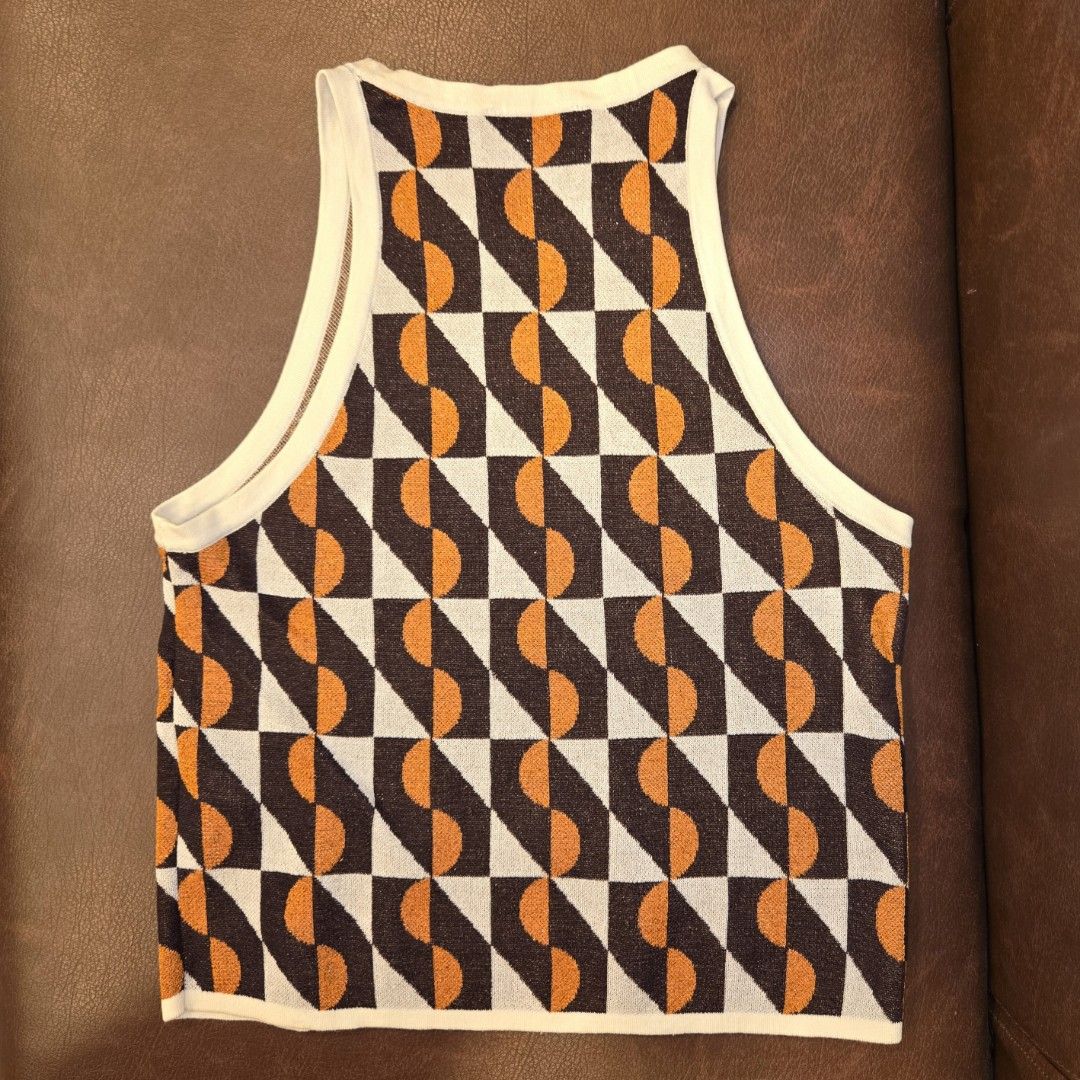& Other Stories Tank Top S/M (Category: Sleeveless) located in Quezon City. Submitted by dresstte (Listing ID 1452408611, Image 3). Description: Ships from Visayas Free shipping Bought from UK Retails at around Php 3.5-4k Worn twice; carefully handwashed then stored Size on tag: M May also fit an S or between S and M Approx measurements laid flat (unstretched): pit to pit - 39 cm length (from top of strap) - 49 cm Super pretty top with retro colo
