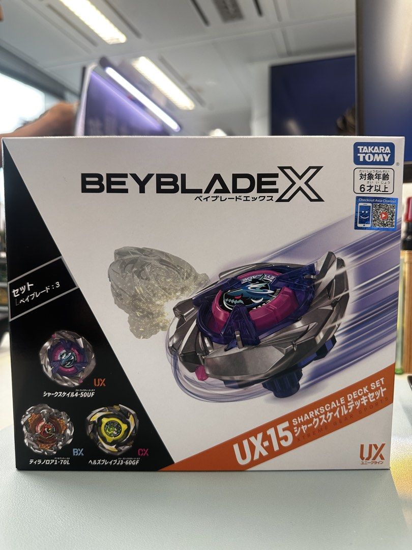 全新 UX-15 烈鯊鱗甲 3陀螺套裝 Takara Tomy 爆旋陀螺 Beyblade X UX-15 烈鯊鱗甲 3陀螺套裝 （分類：動作及對戰玩具）位於 Hong Kong。 由 jordan814814 提交（商品編號 1452468998，圖片 1）。簡介： 全新 UX-15 烈鯊鱗甲 3陀螺套裝 Takara Tomy 爆旋陀螺 Beyblade X UX-15 烈鯊鱗甲 3陀螺套裝。