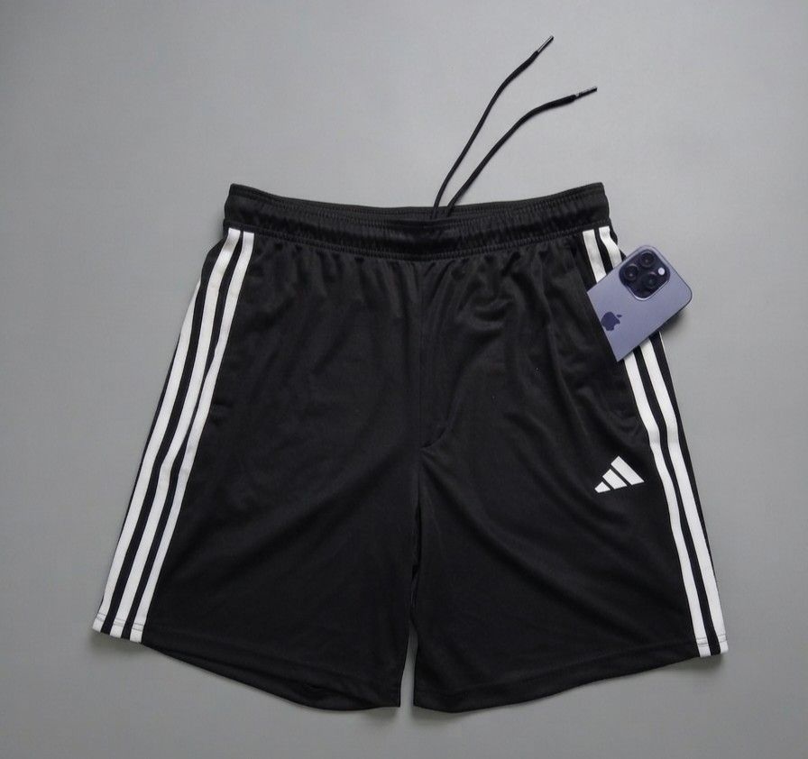Adidas essential shorts (Category: Activewear) located in Manila. Submitted by brightcloud_25 (Listing ID 1452379074, Image 1). Description: Adidas essential 3 stripe shorts w/zipper side pockets fit medium 32 up to 34 length 19 excellent condition 650 + sf.