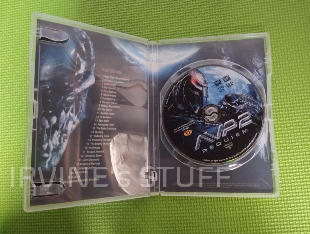 Alien vs Predator 2 Requiem Authentic DVD Movie (Category: CDs & DVDs) located in Marikina City. Submitted by irvinesstuff (Listing ID 1452418647, Image 2). Description: AVP2 Requiem DVD. Includes special features like commentary and behind-the-scenes footage. Case is also good. Great for fans of the Alien vs Predator franchise.👍 w english sub / audio .
