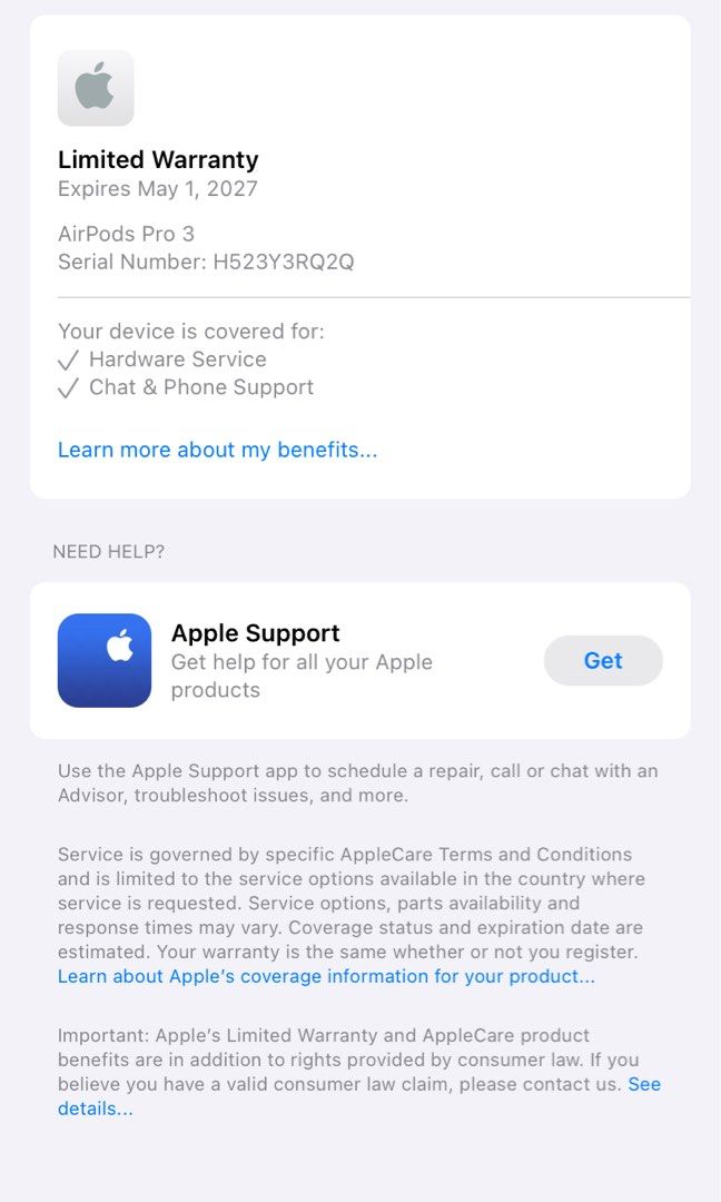 Apple AirPods Pro 3 – Excellent Condition (Category: Earphones) located in Bacolod City. Submitted by valerieena (Listing ID 1452341921, Image 3). Description: Selling my 100% authentic Apple AirPods Pro 3 in excellent condition. Condition: Purchased around May 2026 Apple Limited Warranty until May 1, 2027 Only used around 5 times * No scratches, dents, or issues * Clean and well maintained * Excellent battery and sound quality Inclusions: ✔️ Air